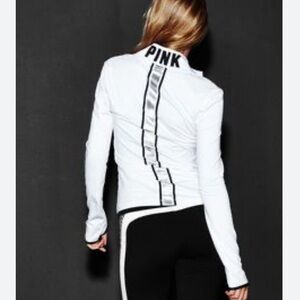 White victoria's secret pink brand half zip